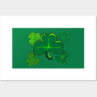 Clover pattern Shamrock - green three leaf clover shamrock. Irish gifts 2022 Posters and Art